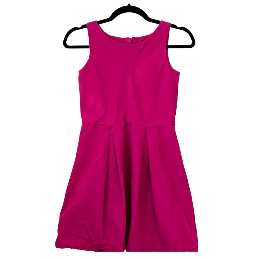 Gap Magenta Cotton Double-Lined Pleated Dress Kids XL (12) Preppy Colorful